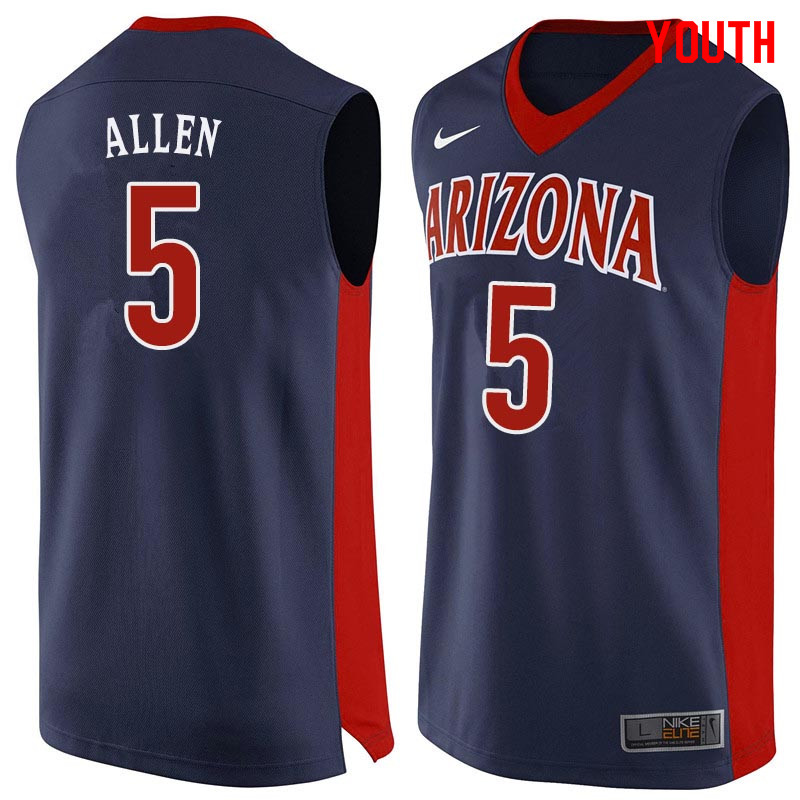 Youth Arizona Wildcats #5 Kadeem Allen College Basketball Jerseys Sale-Navy